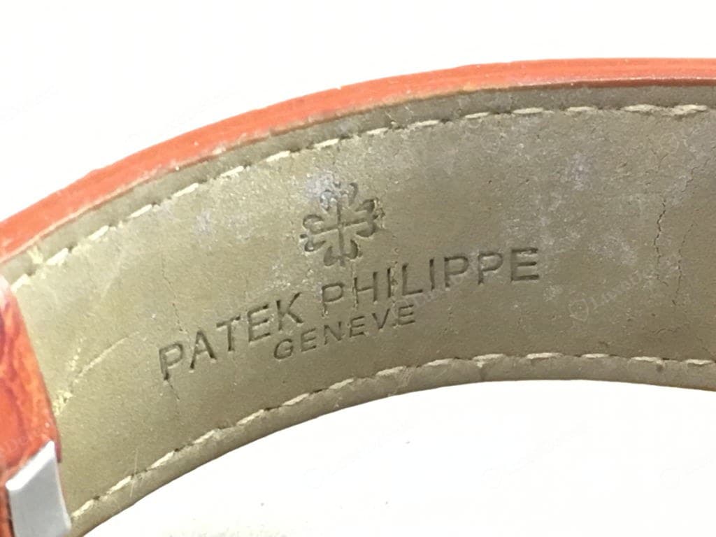 Counterfeit Patek Philippe strap and clasp — soft embossing, uneven finishing