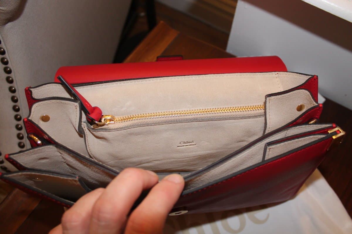 Authentic Chloé suede-like textured leather lining