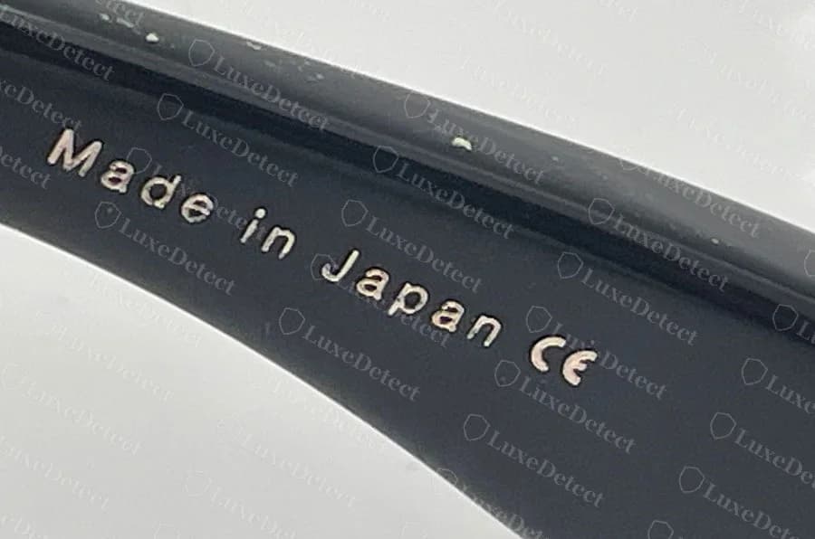 Genuine DITA Creator temple tip with the Made in Japan line and CE mark