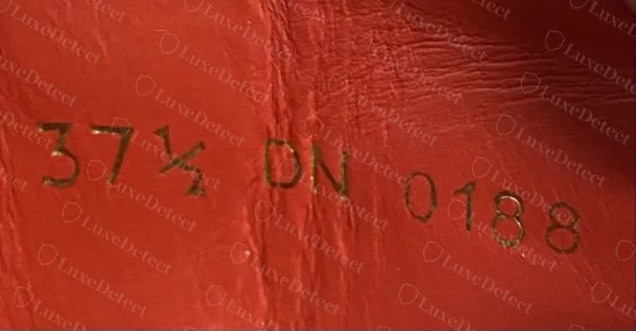 Genuine Givenchy Urban Street stamp on red lining, half size 37½ followed by DN 0188