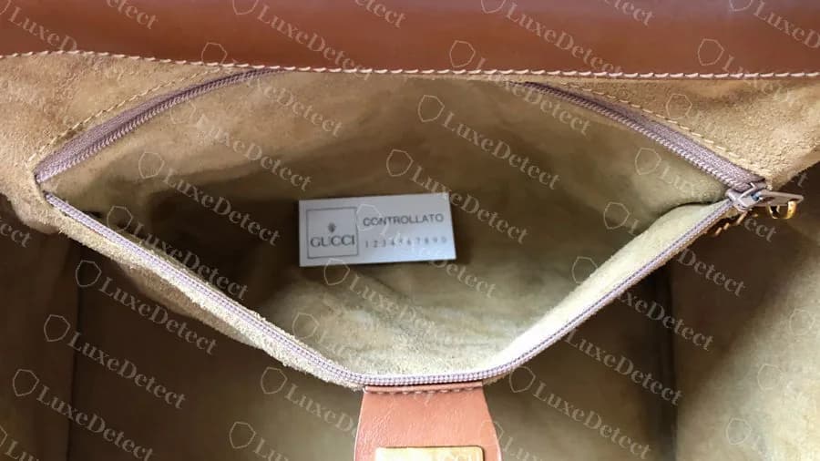 Genuine vintage Gucci controllato card from a doctor bag; this card prints 1234567890 as its sample line