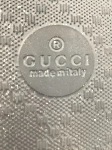 Suela de chancla con franja Web genuina: sello redondo con la marca registrada, GUCCI y made in italy