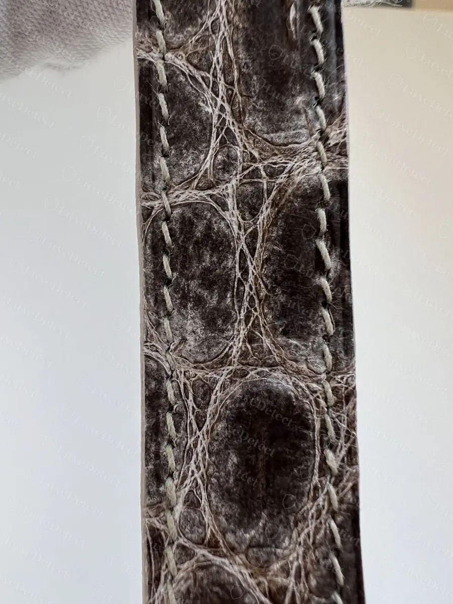 Genuine Himalaya Niloticus crocodile strap: scale pattern running along the length, even edge stitching