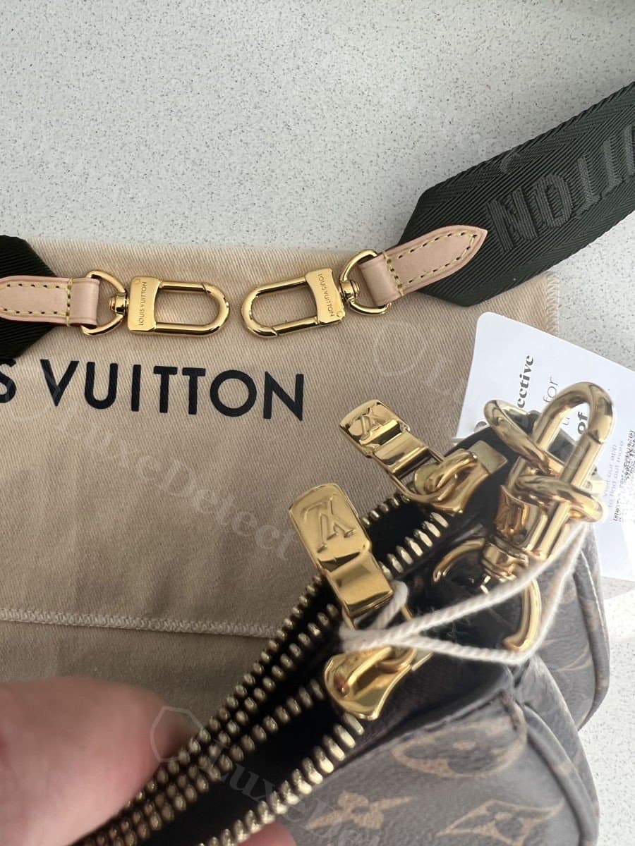 Innenseite einer echten Münzbörse der Multi Pochette: ein präziser, gleichmäßiger Kreis mit solidem, strukturiertem Leder
