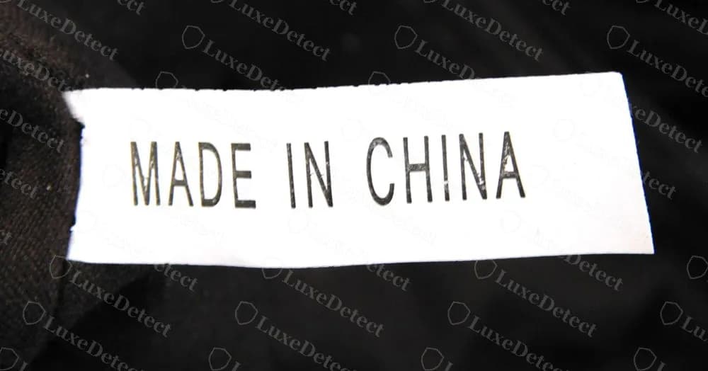 Fälschung: Das Etikett nennt nur MADE IN CHINA, ohne Codezeile