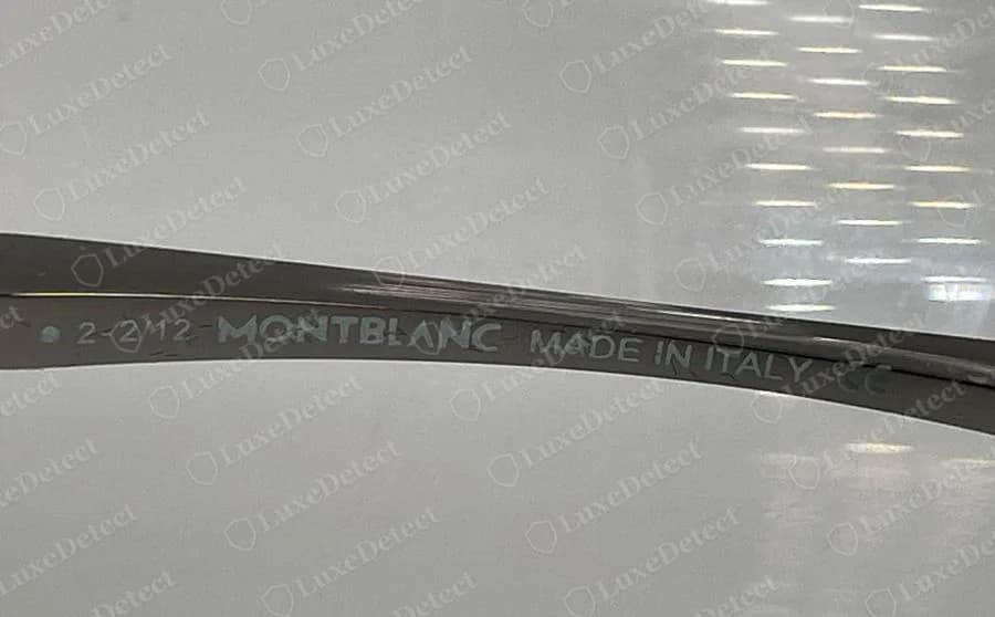 Older genuine Montblanc temple printed 2-2/12 MONTBLANC MADE IN ITALY with a CE mark