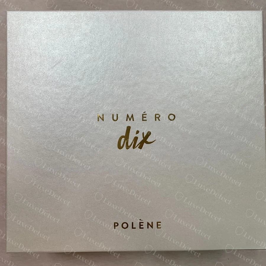 Genuine Polène Numéro Dix card, NUMÉRO over a gold script dix, with POLÈNE below
