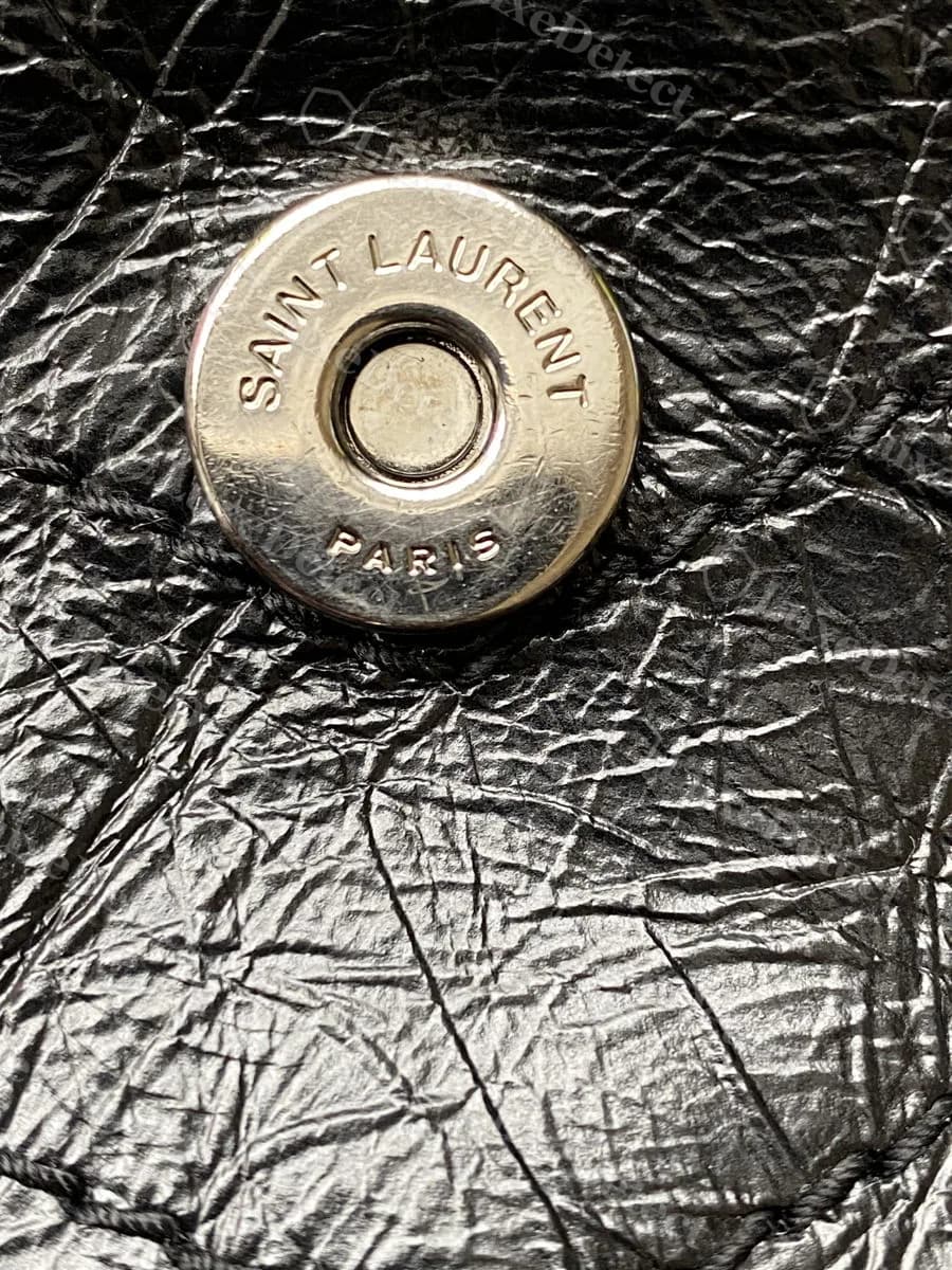 Authentic Saint Laurent Niki magnetic snap, cleanly stamped "SAINT LAURENT PARIS" in silver-tone hardware