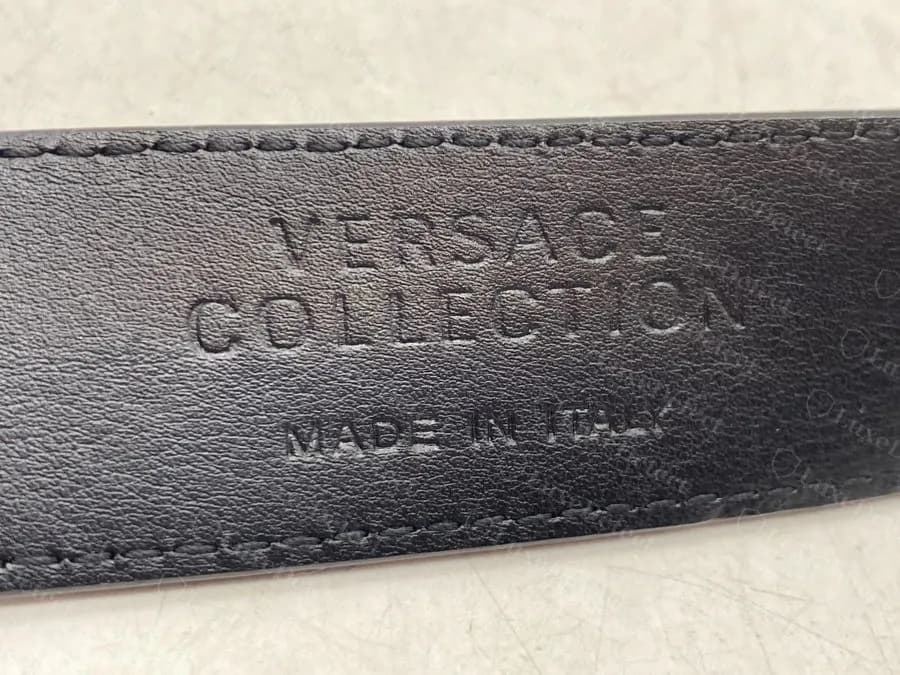 Authentic Versace Collection strap stamped VERSACE COLLECTION over MADE IN ITALY