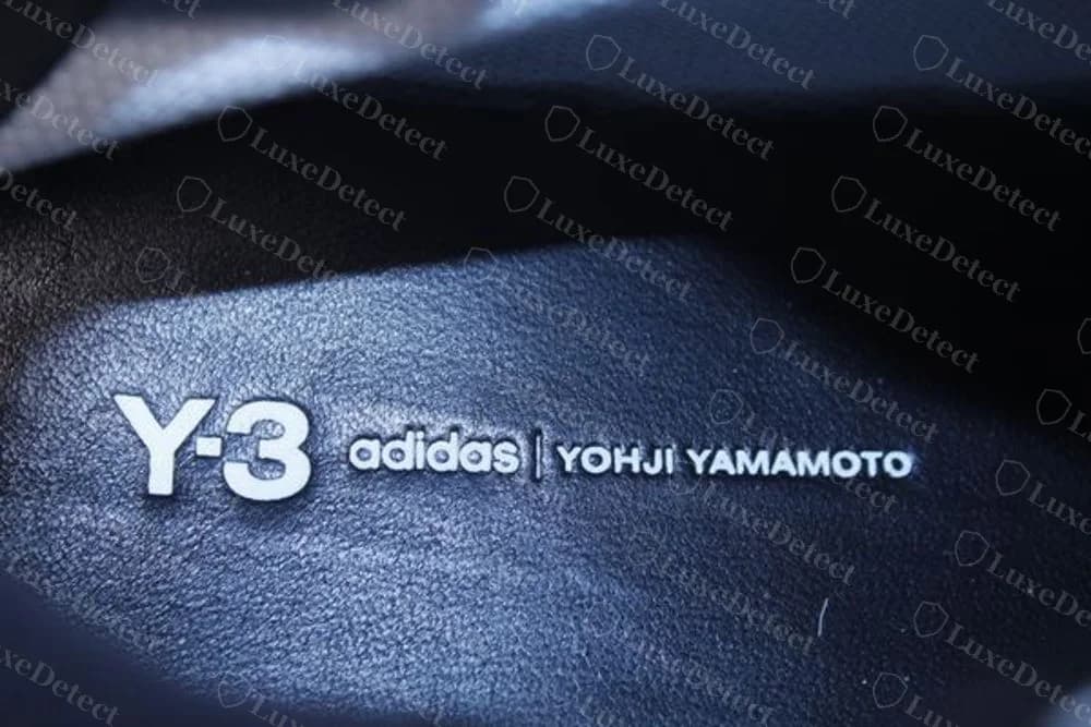 Genuine Y-3 Kaiwa insole printed in white with the Y-3 logo, "adidas" and "YOHJI YAMAMOTO" separated by a vertical line